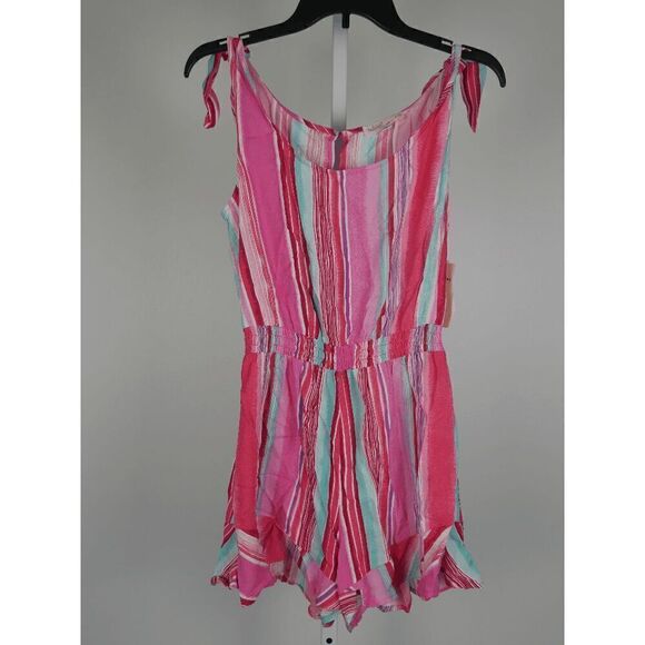 BEBOP Juniors' Striped Tie-Shoulder Romper Size S - Picture 2 of 13